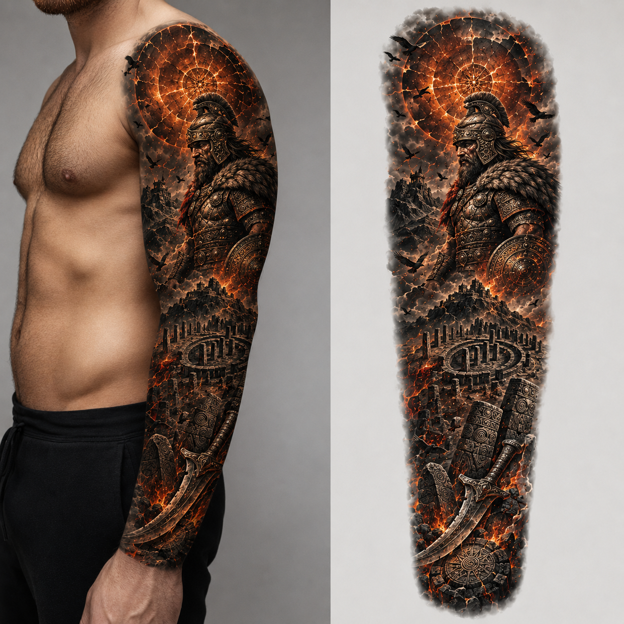 SARMIZEGETUSA FIRE from the Dacian Warrior Sleeves — EUR 30 tattoo collection